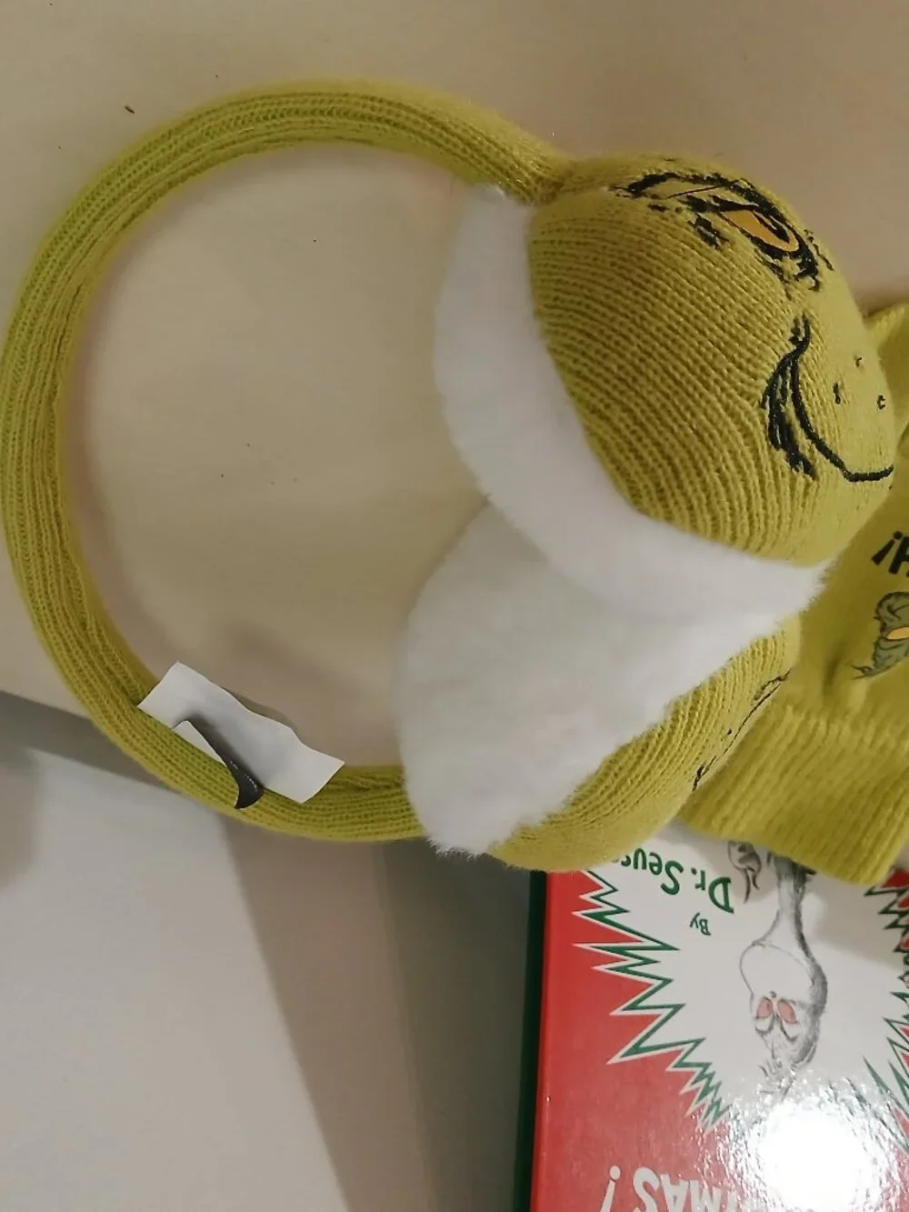 NWT Grinch hardback book, ear muffs & mittens - child size